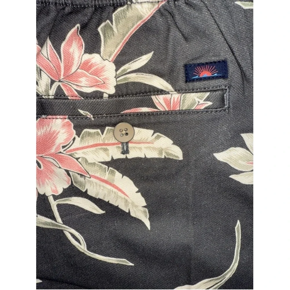Faherty Mens Small Essentials Drawstring Charcoal Gray Linen Blend Shorts
